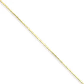 0.9mm Yellow Gold-Tone Plated Sterling Silver Solid Box Chain Necklace