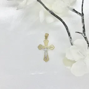 10k Two-Tone Gold Religious Crucifix