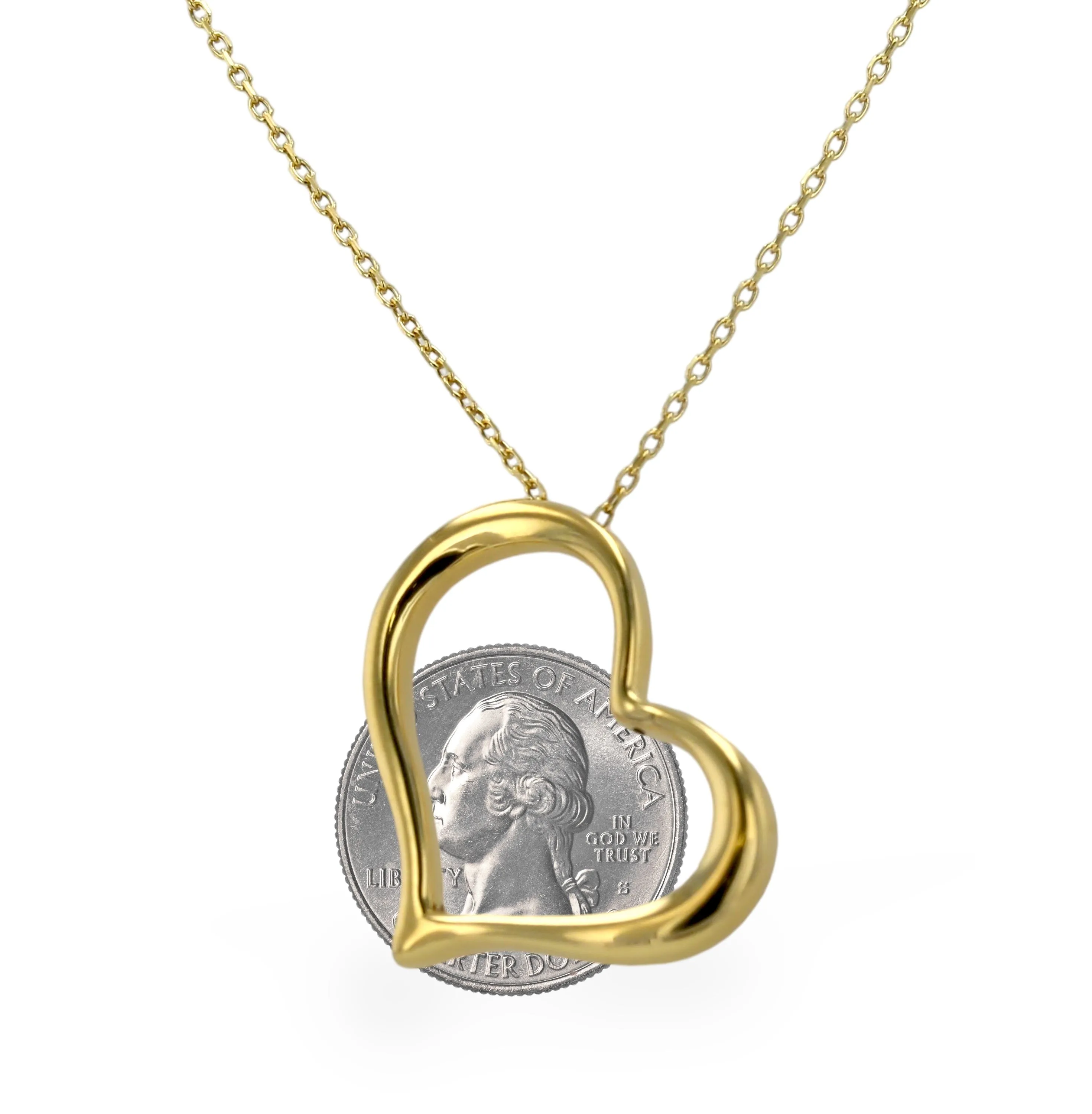 10K yellow gold heart Necklace -226122