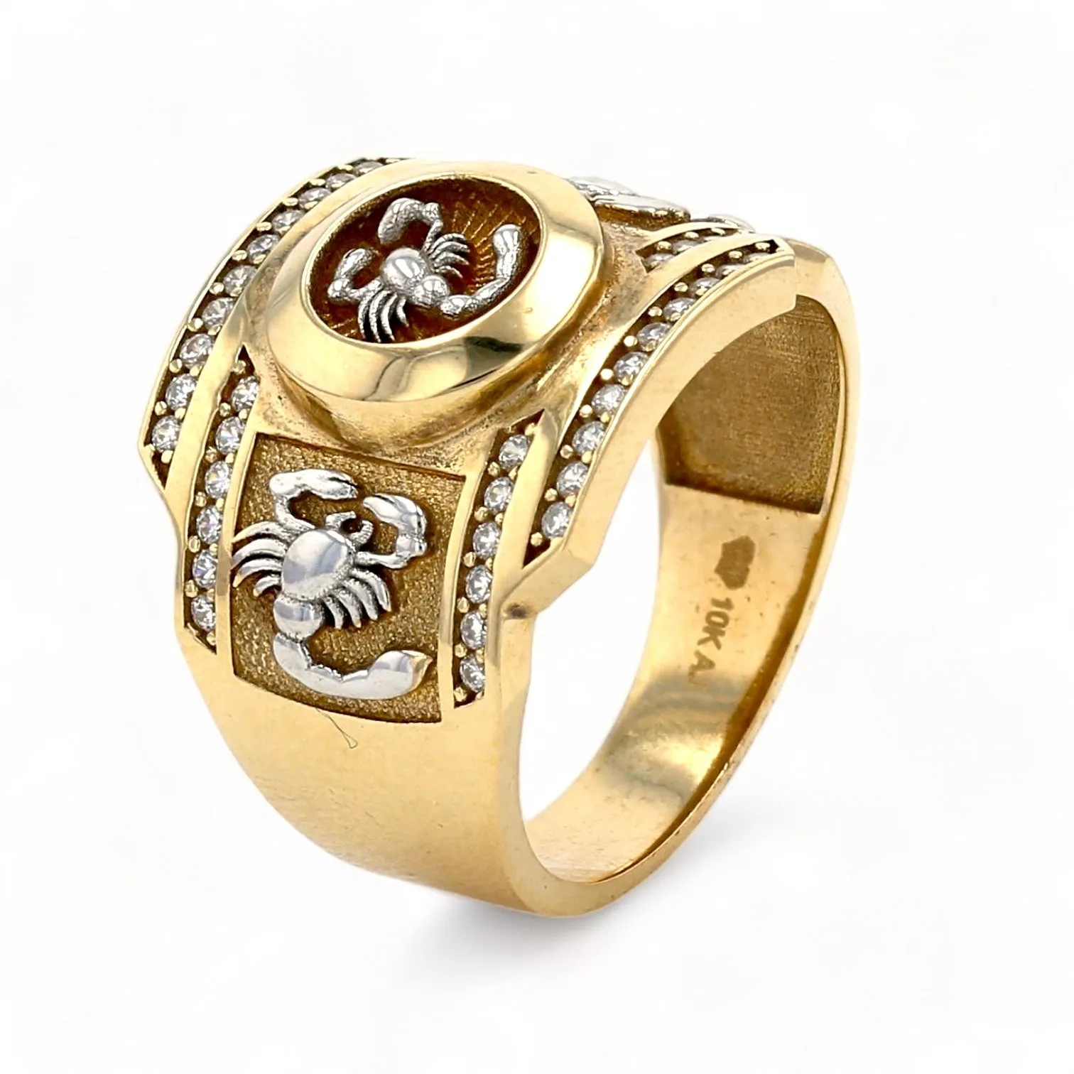 10K yellow gold scorpions ring-204775