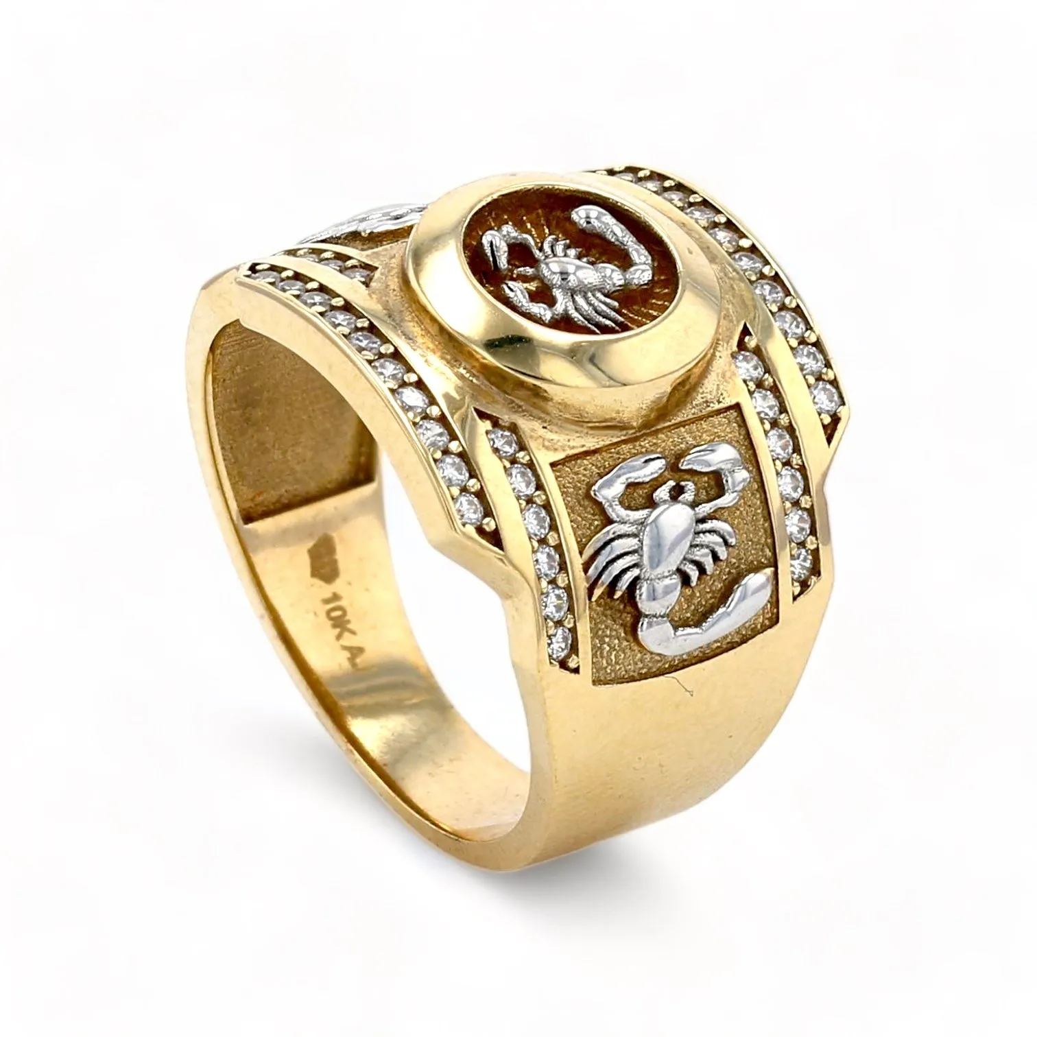 10K yellow gold scorpions ring-204775