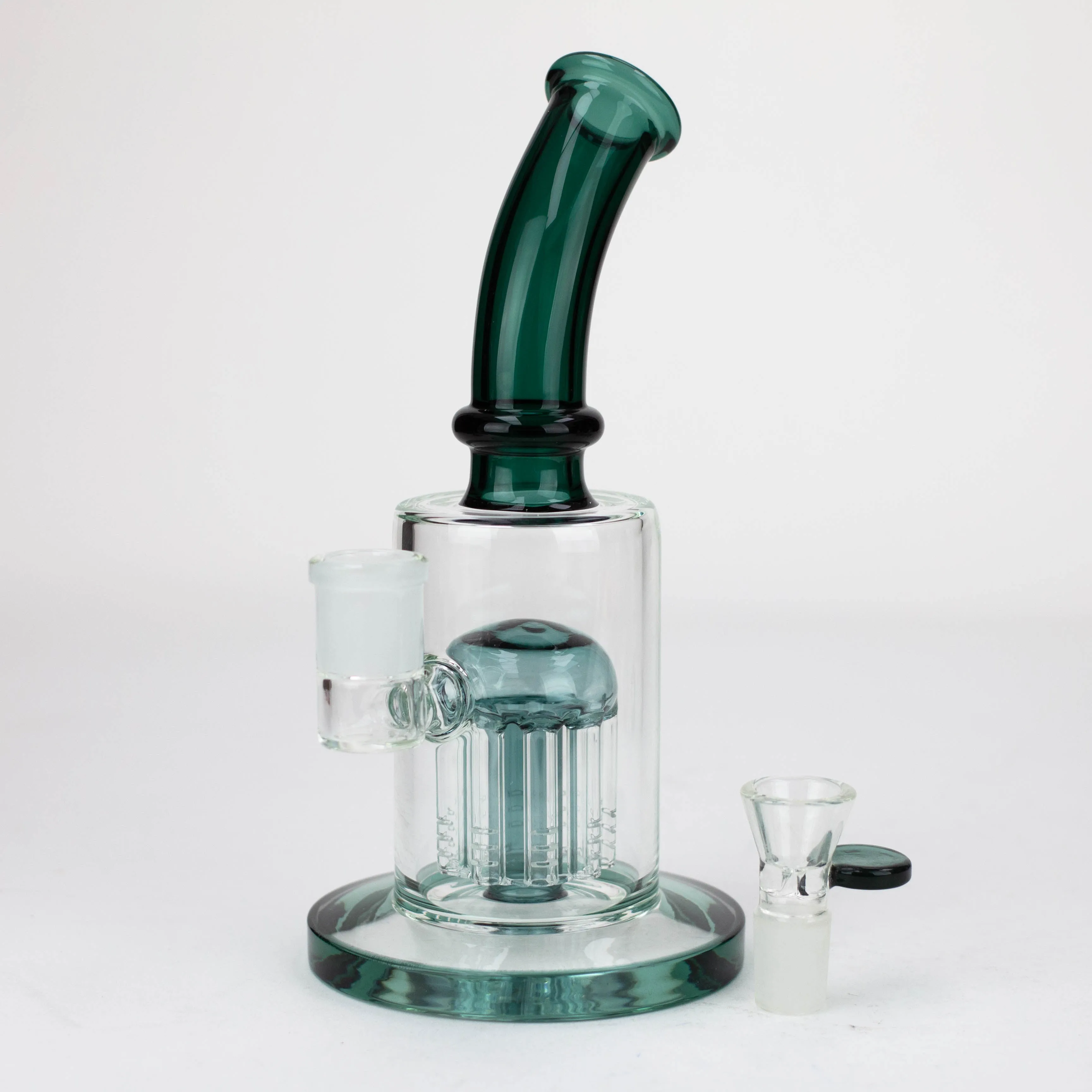 10" Glass Bong with Colored Bent Neck