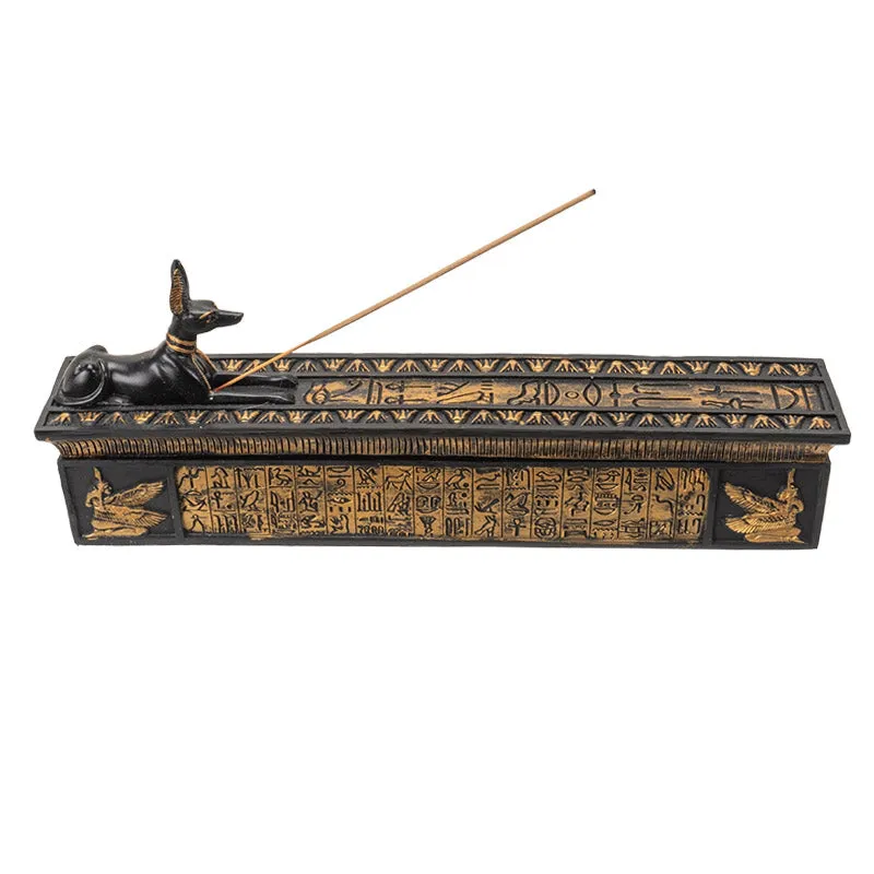 11.25" Anubis Stick Incense Burner Box