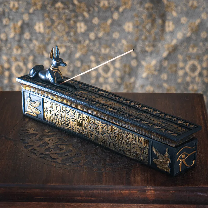 11.25" Anubis Stick Incense Burner Box