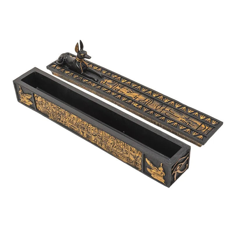 11.25" Anubis Stick Incense Burner Box