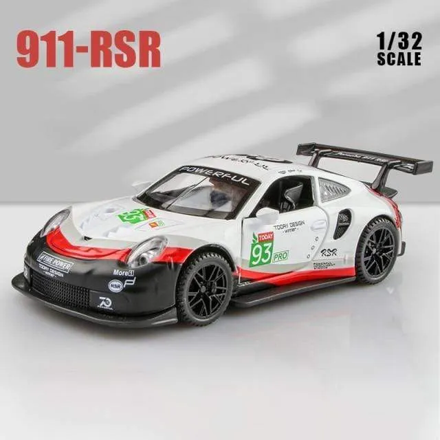 1:32 Porsche 911 GT3 RSR blue car alloy car model simulation car decoration collection gift toy Die casting model boy toy