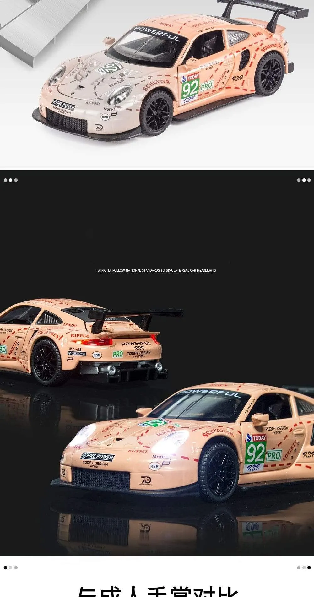 1:32 Porsche 911 GT3 RSR blue car alloy car model simulation car decoration collection gift toy Die casting model boy toy