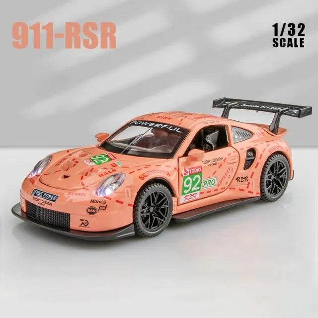 1:32 Porsche 911 GT3 RSR blue car alloy car model simulation car decoration collection gift toy Die casting model boy toy