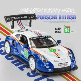 1:32 Porsche 911 GT3 RSR blue car alloy car model simulation car decoration collection gift toy Die casting model boy toy