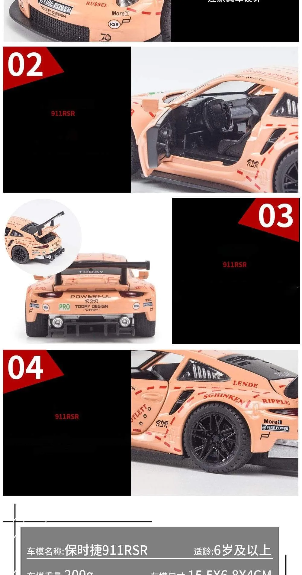 1:32 Porsche 911 GT3 RSR blue car alloy car model simulation car decoration collection gift toy Die casting model boy toy