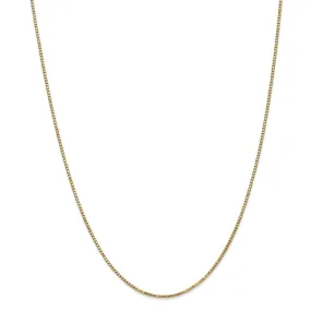 1.3mm 14k Yellow Gold Solid Box Chain Necklace