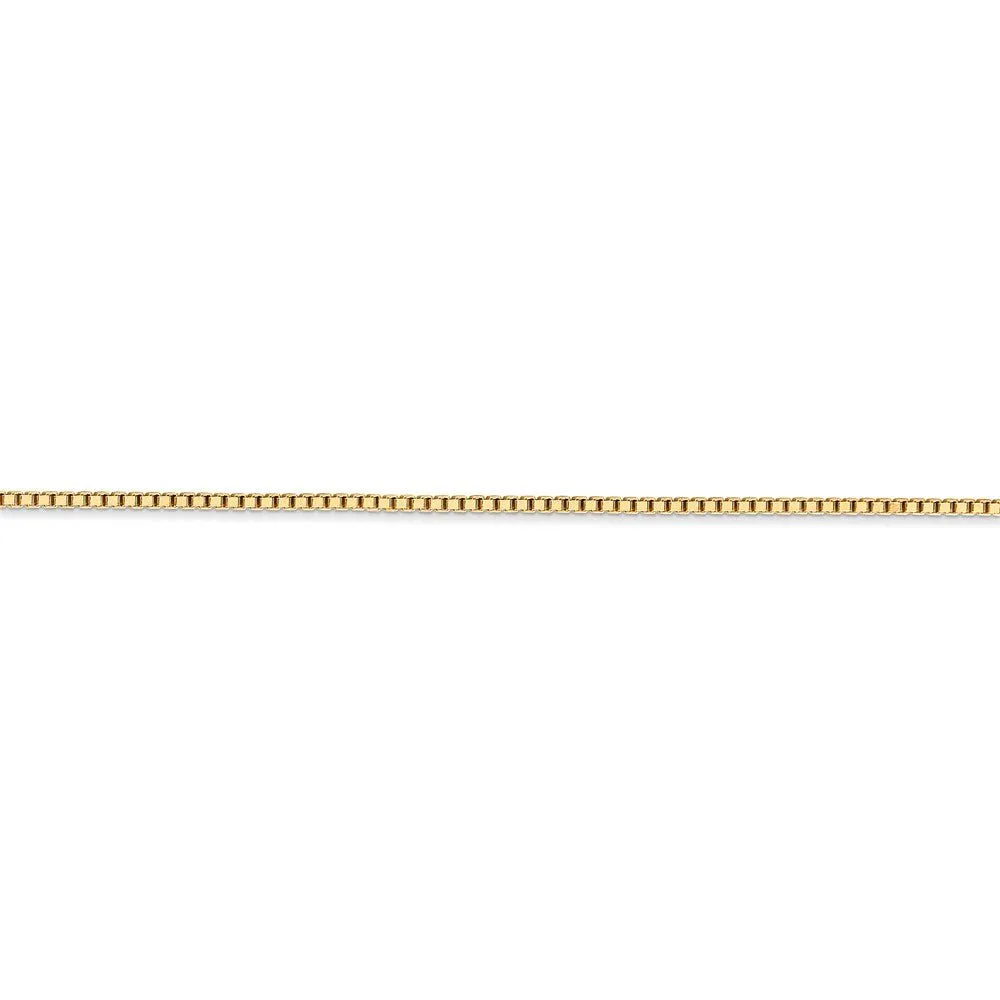 1.3mm 14k Yellow Gold Solid Box Chain Necklace