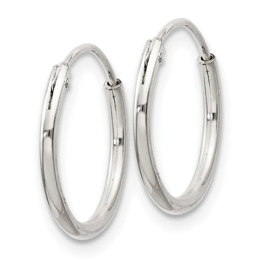 1.3mm, Sterling Silver, Endless Hoop Earrings - 13mm (1/2 Inch)