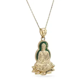 14k Yellow gold Buddha necklace-226106