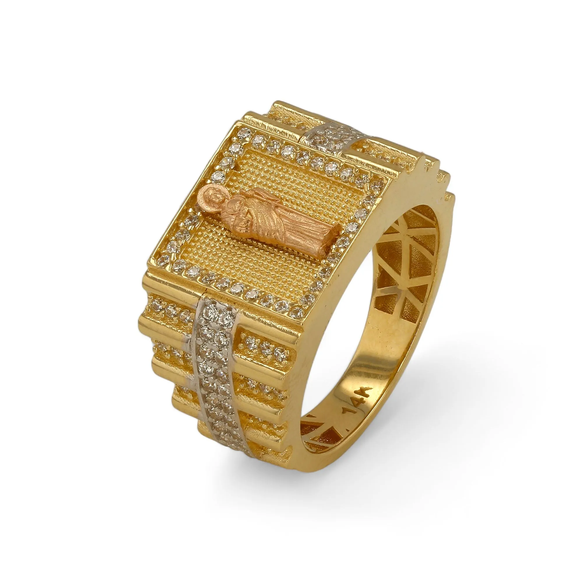 14K Yellow gold san judas ring-227450