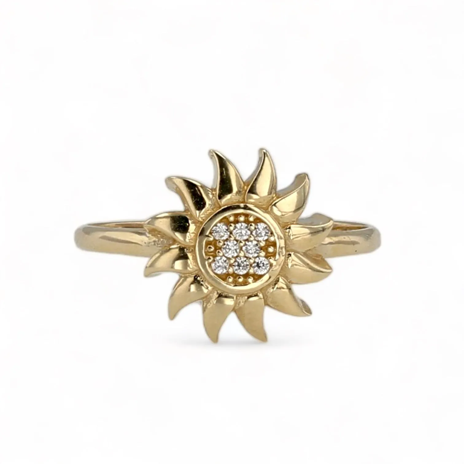 14K Yellow gold sun ring-2264452