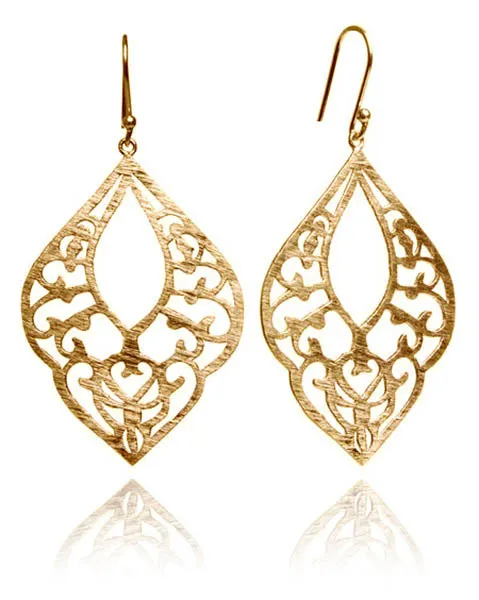 18K Gold Plated Arabesque Lantern Earrings