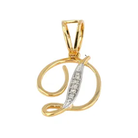 18K solid Yellow gold natural diamonds D letter with IGI Certificate FREE chain