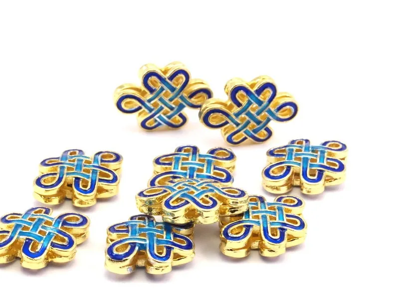 2 Enamel Brass Connector Beads (20x15mm)   B-1