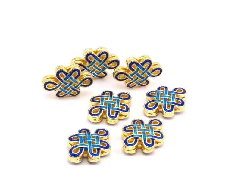 2 Enamel Brass Connector Beads (20x15mm)   B-1