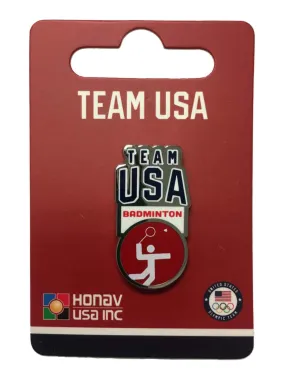 2020 Summer Olympics Tokyo Japan "Team USA" Badminton Pictogram Metal Lapel Pin