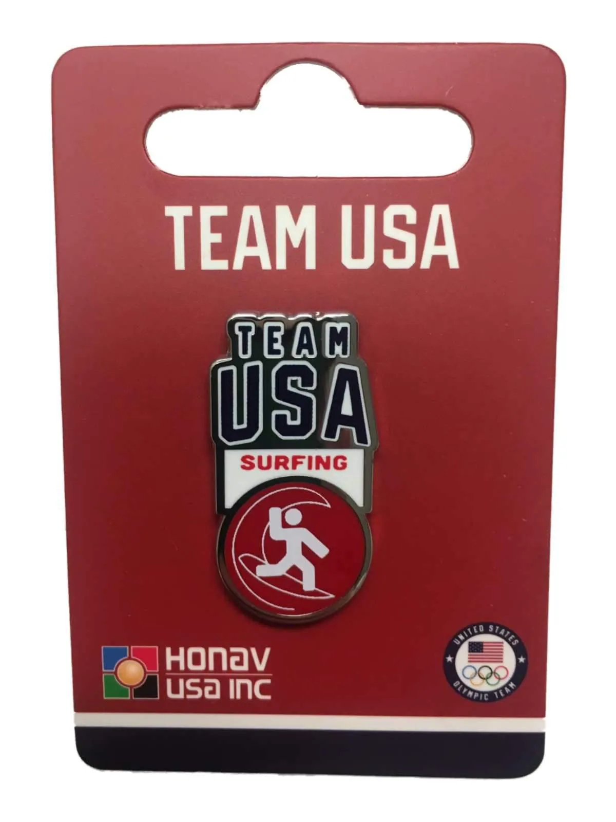 2020 Summer Olympics Tokyo Japan "Team USA" Team Surfing Pictogram Lapel Pin