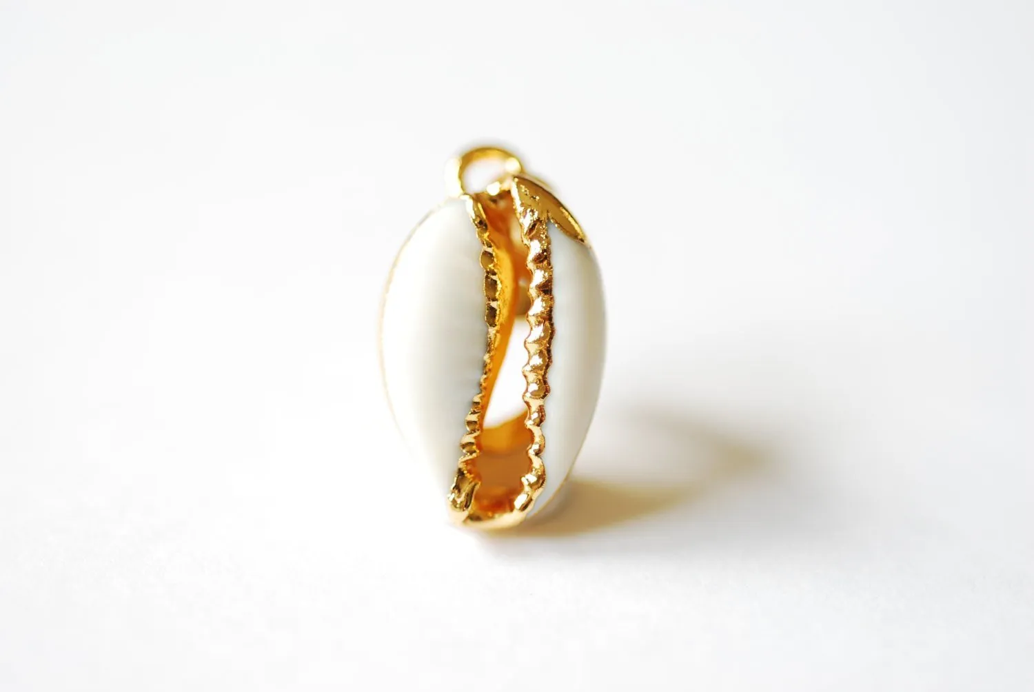 24k Gold Dipped Real Natural Cowrie Shell, Natural gold dipped shell pendant, Gold Cowrie shell pendant charm, Cut Cowrie Shell Beads