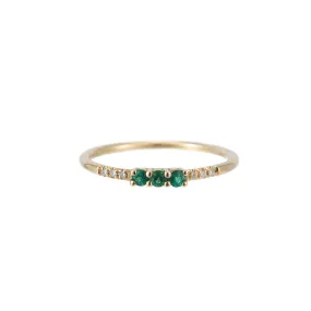 3 Emerald Equilibrium Ring