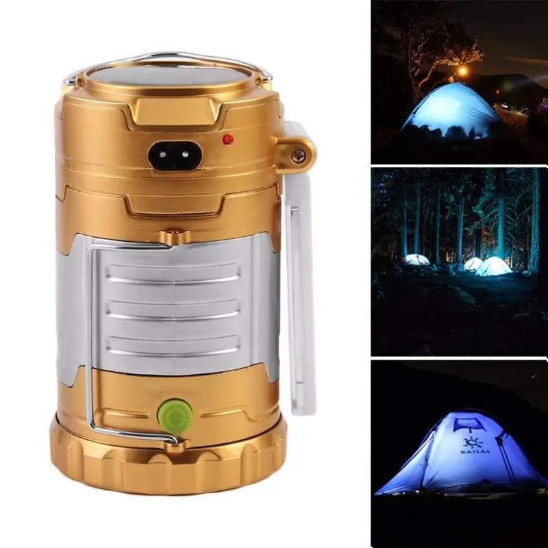 3-Mode Solar Rechargeable LED Lantern/Flashlight with USB Power Bank