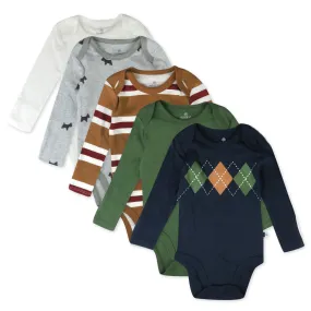 5-Pack Organic Cotton Long Sleeve Bodysuits