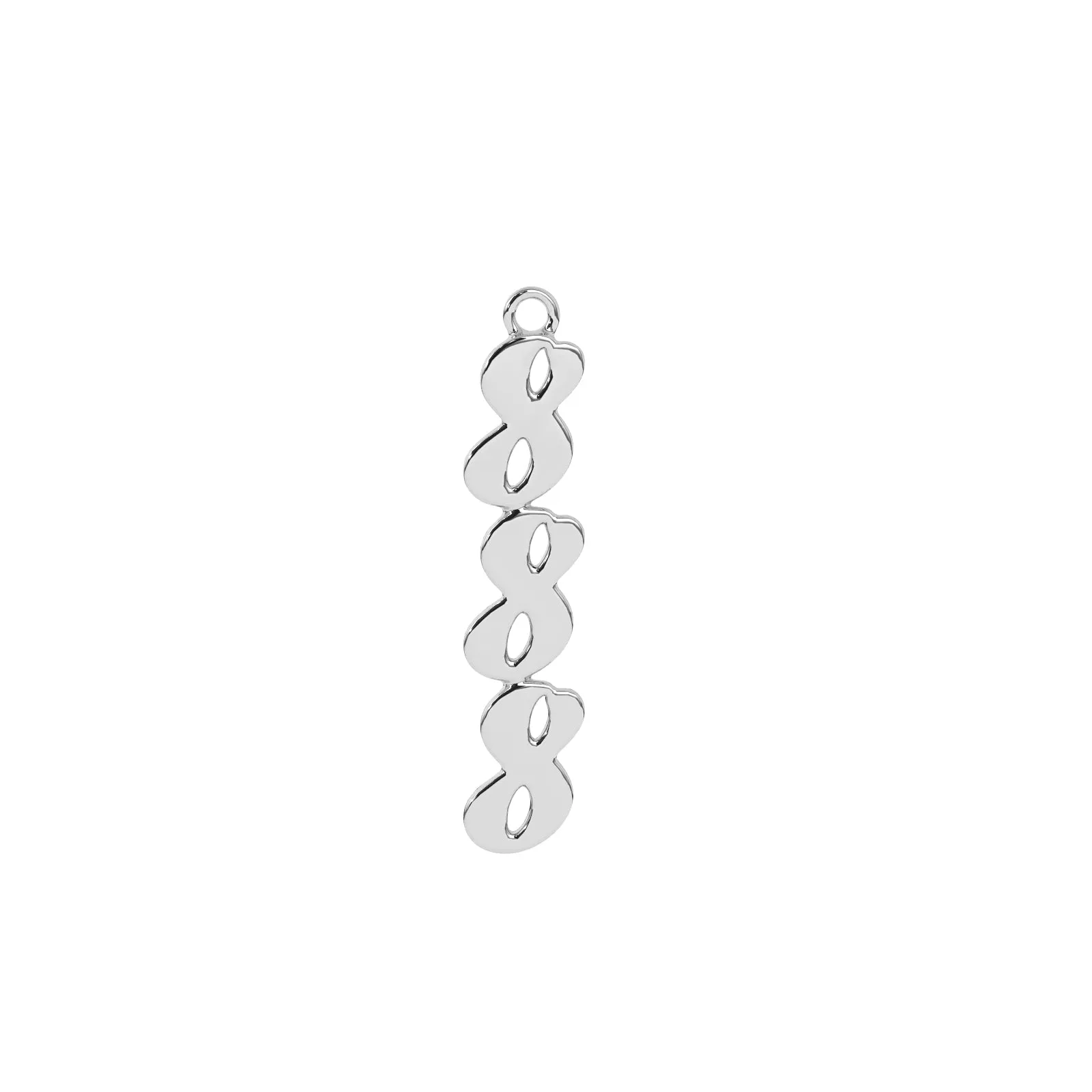 888 Angel Number Charm | Sterling Silver