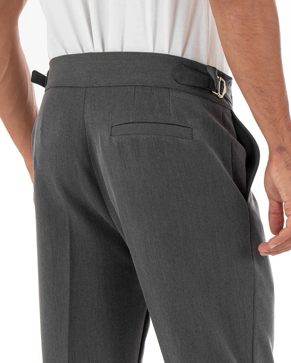 Abito Uomo Doppiopetto Completo Viscosa Grigio Sartoriale Giacca Pantaloni Elegante Casual GIOSAL-OU2086A