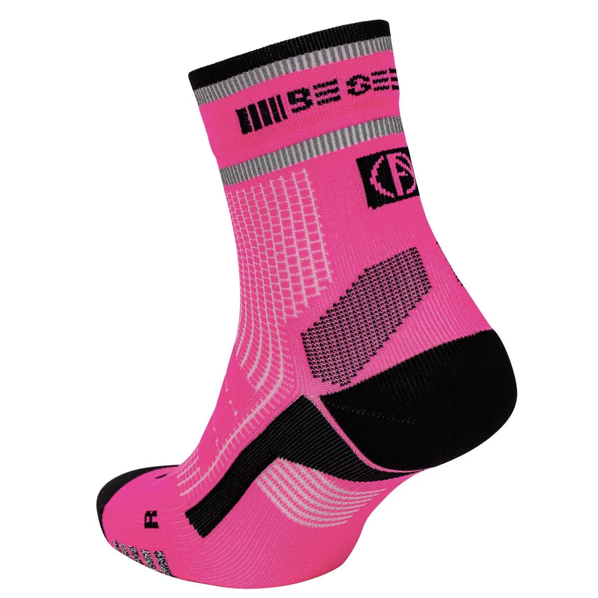 Absolute360 Be Seen Performance Running Socks | Quarter