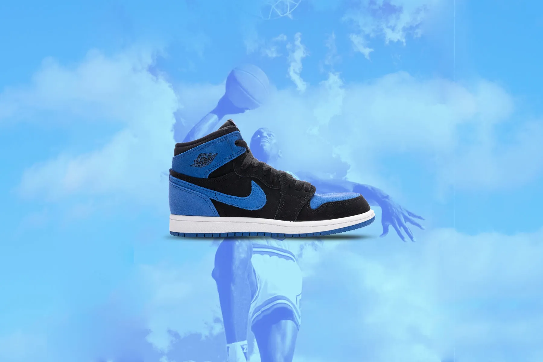 Air Jordan 1 Retro High OG (PS) 'Royal Reimagined' - Black/Royal Blue/White