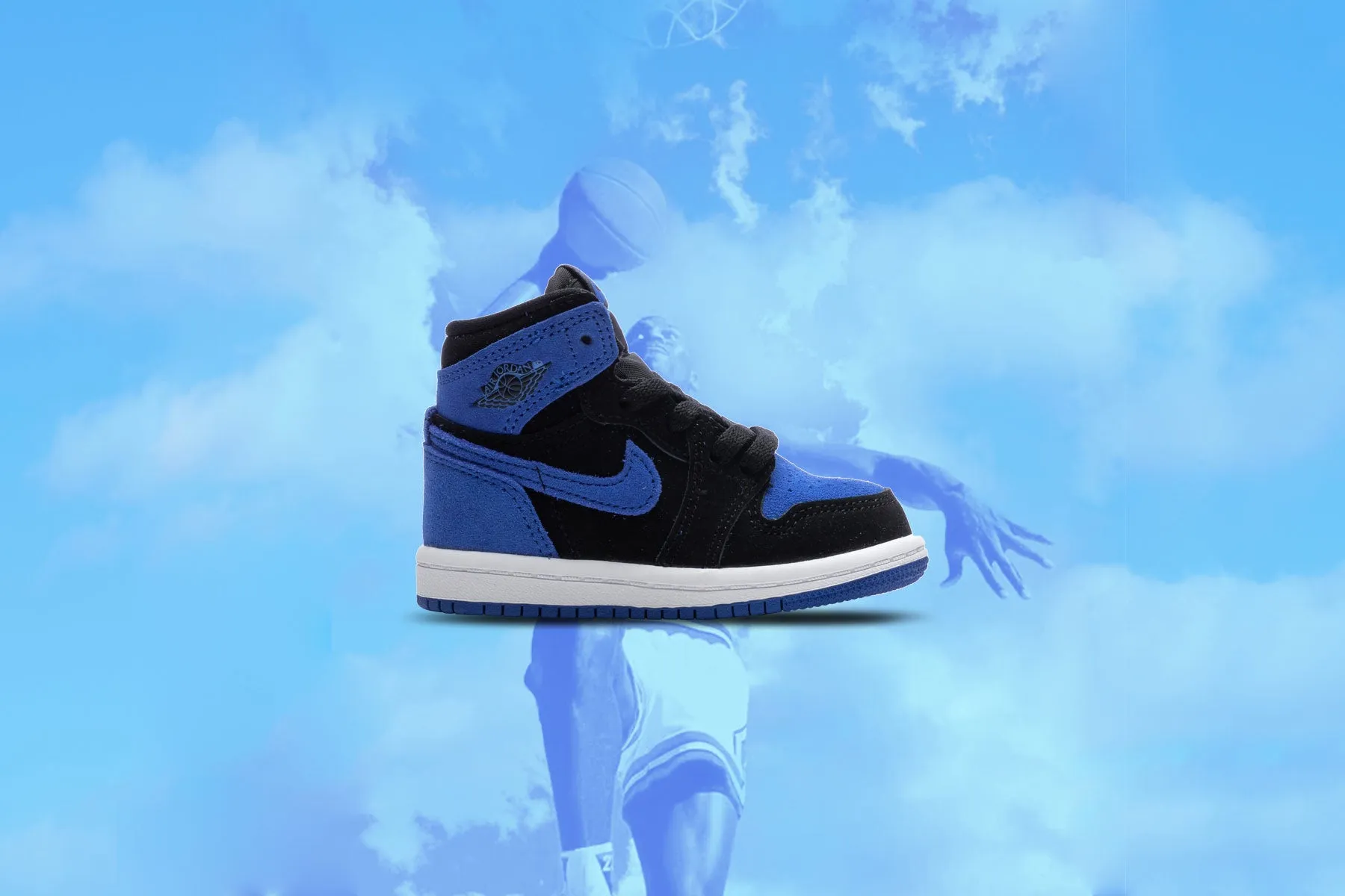 Air Jordan 1 Retro High OG (TD) 'Royal Reimagined' - Black/Royal Blue/White