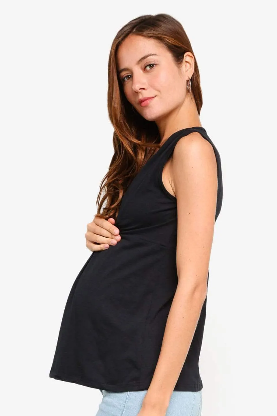 Alexandra Empire Nursing Top Black