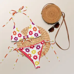 All-over print recycled string bikini