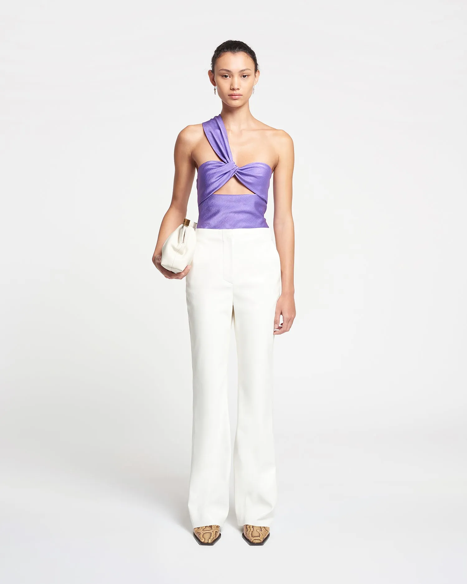 Alvin - Twisted Crisp-Satin Top - Iris