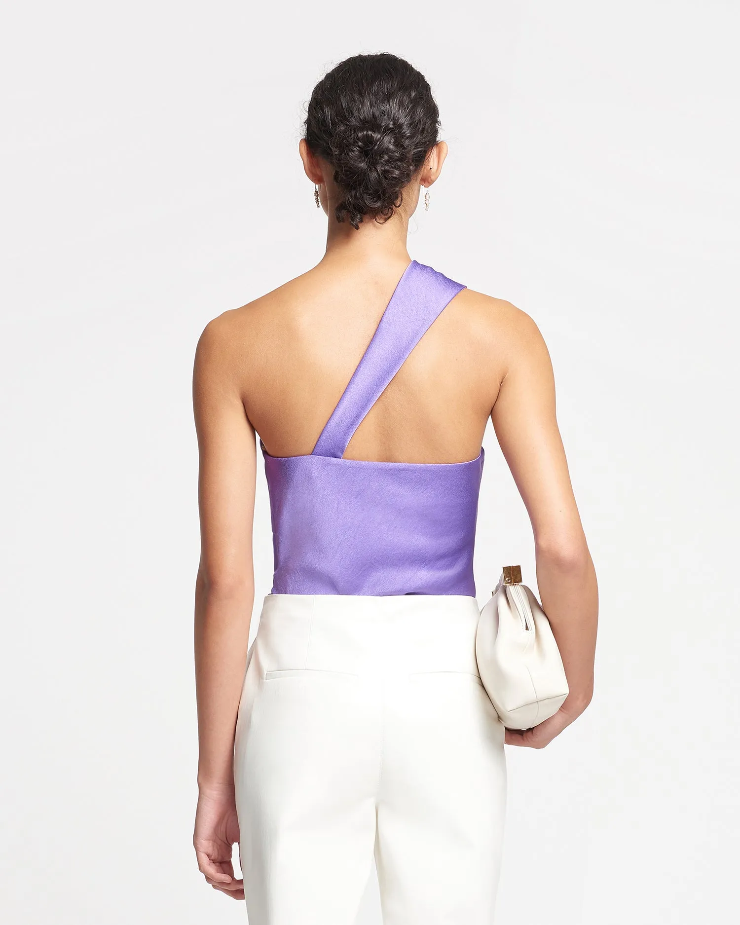 Alvin - Twisted Crisp-Satin Top - Iris