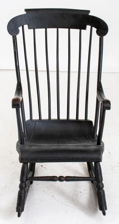 American Folk Milk-Painted Rocking Chair