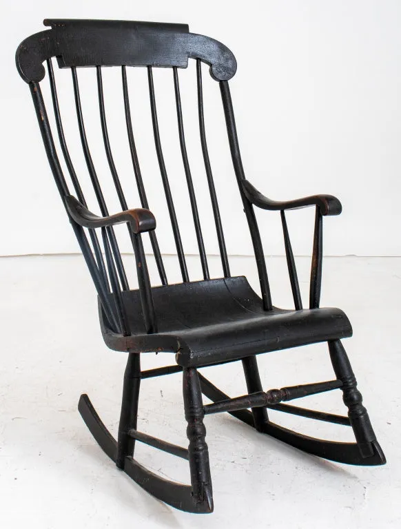 American Folk Milk-Painted Rocking Chair