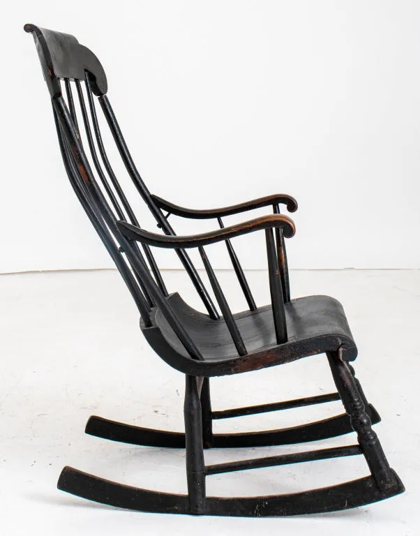 American Folk Milk-Painted Rocking Chair