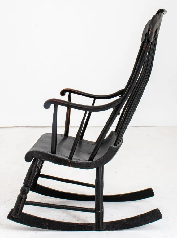 American Folk Milk-Painted Rocking Chair