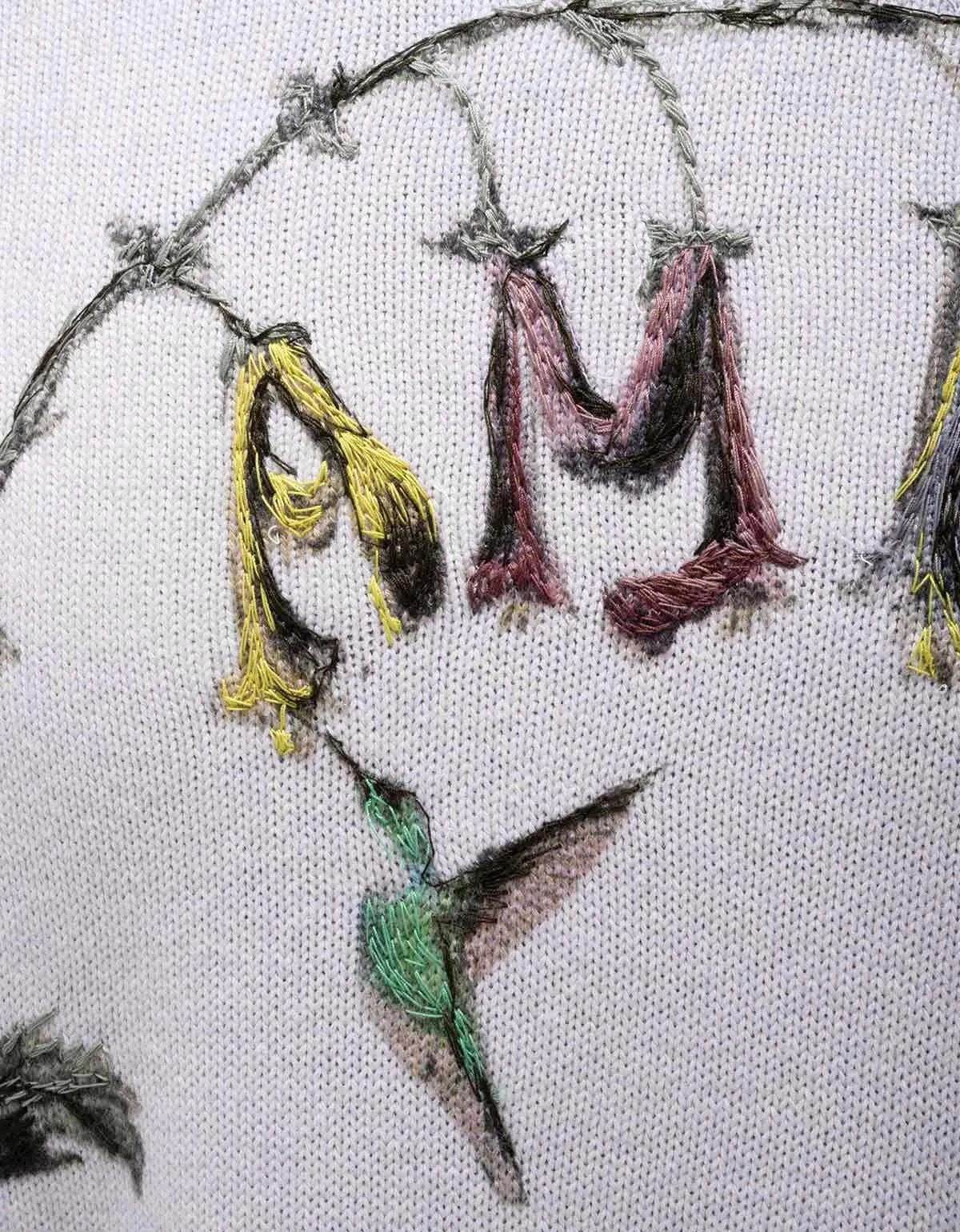 Amiri Embroidered Hummingbird Sweater