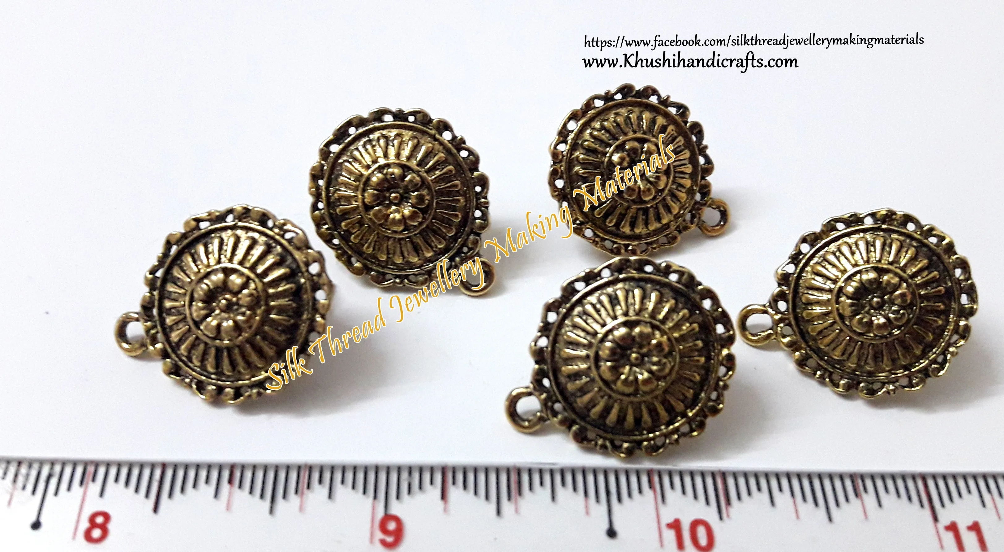 Antique Gold Big Circular Studs -ST24