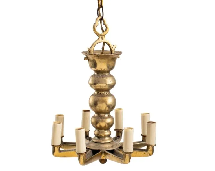 Art Modern Brass Eight-light Star-Form Chandelier