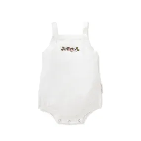 Aster & Oak Pointelle Knit Romper - White