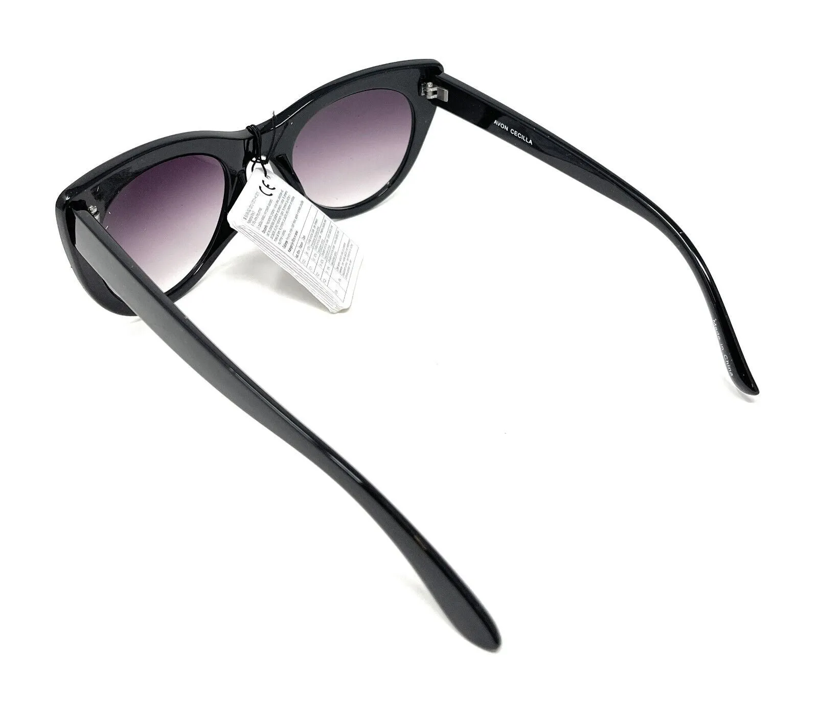 Avon Sunglasses Ladies Black Retro Frame with Black Lens Cecilla