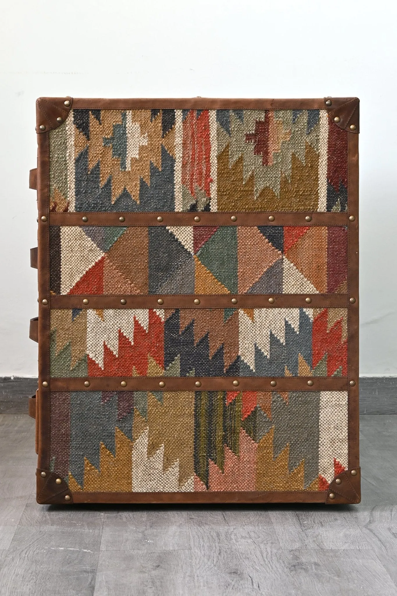 AXIS CHEST OF DRAWERS - KILIM AND LEATHER