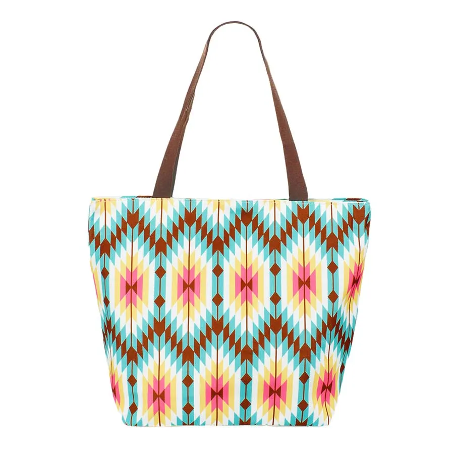 Aztec Patterned Beach Tote Bag